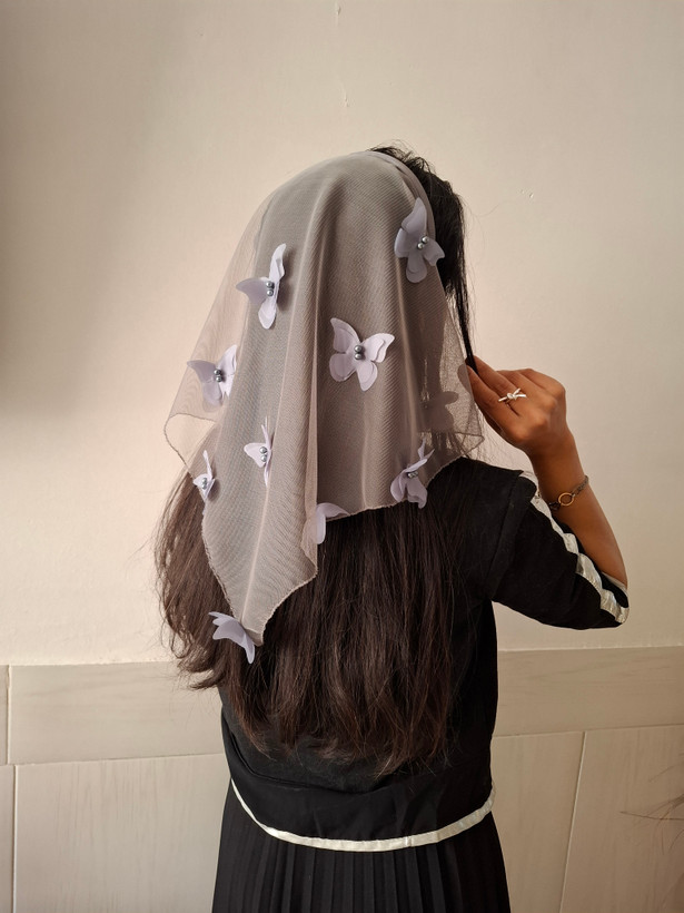 تل اسکارف تور مجلسی طرح پروانه بدون حاشیه